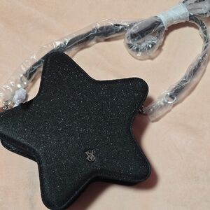 Victoria's Secret Black Glitter Star Bag